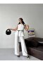 Women's Button Detailed Belted Vest Trouser Set Stylish Two-Piece Set - 5