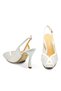 Crystal Stone Heeled Evening Dress Shoes Z480 Raso Bianco (White Satin Stone) - 5