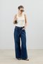 Dark Blue Wide Leg Women's Jeans - 2