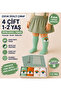 Rainbow Accessory Knee-Length Girls' Socks with Rainbow Accessories, 4 Pairs in a Box - 3
