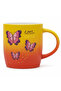 Little Cute Butterfly Ceramic Mug — Yellow & Red Gradient | 350 ml