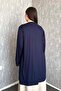 Women's Plus Size Long Cardigan with Stone Collar and Pockets, 3 Buttons 904-3 - 5