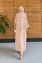 Women's Embroidered Bat Sleeve Linen Dress