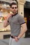 Burgundy Polo Collar Regular Fit Men's Knitwear T-Shirt E7496 - 6