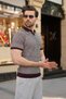 Burgundy Polo Collar Regular Fit Men's Knitwear T-Shirt E7496 - 2