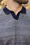 Navy Blue Polo Collar Regular Fit Men's Knitwear T-Shirt E7496 - 3