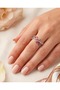 Rosavelle Pink Zircon Stone Flower Motif Adjustable Ring - 2