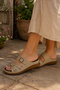 Anatolia Beige Women's Orthopedic Anatomical Padded Sole Buckle Detailed Daily Comfort Slippers - 4