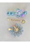 Brooch - Set of 3 Blue Flower Brooches - 3