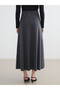 Nevavm Flared Skirt with Elastic Waist and Difference in Color - 4