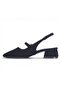 C12 Black Satin Women's 5 cm Heeled Shoes - 3