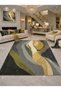 Sdt Modern Wave Patterned Green Gray Woven Base Decorative Carpet Sdt1379 - 2