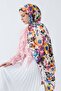 Colorful Patterned Cream Soft Cotton Shawl