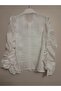 Stone Collar Bead Embroidered Special Design Laced Imported Shirt Long Sleeve White Standard Size - 8