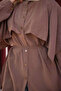 Brown Cape Collar Shirt with Tie - 4