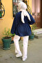 Navy Blue Wide Sleeve Loose Muslin Tunic - 5