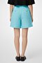 Women Textured Basic Shorts, Turquoise - 4
