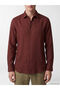 Burgundy Regular Fit 100% Linen Men's Shirt - 6