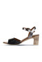 Black Leather Women's Heeled Sandals - 3