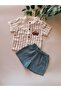 Crew Neck Button Detailed Muslin Summer 2-Piece Men's Set - 100% Cotton - 2