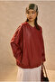 Asymmetrical Cut Leather Jacket Claret Red - 4