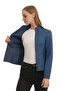 Blue Cobalt Blue Pitikare Women's Leather Coat - 3