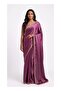 Nool Pakshi Mauve Satin Saree with Unstitched Blouse Material