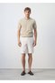 %100 keten regular fit bermuda şort - 2