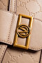 Logo Detailed Printed Women's Small Size Hand and Shoulder Bag Mink - 3