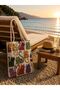 Cat Figured Beach Bag Colorful Printed Patterned Fabric Large Size Stylish Sea Picnic Bag Shoulder Fabric Bag with Zipper Interior Pocket - 2