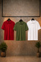 Men's Buttoned Loose 3-Piece Polo Collar T-Shirt