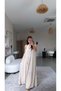 Cream Color Strappy Polka Dot Lined Maxi Dress - 5