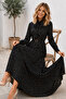 Belted Polka Dot Dress B2613 Black