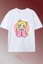 Unisex Sailor Moon Anime Printed Oversize Crew Neck Cotton Casual Combed Cotton T-Shirt