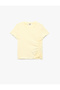 Cotton Drawstring Short Sleeve Crew Neck T-Shirt