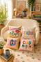 Ays Home Powder Yellow Maximalist Pattern Garden Balcony Cushion Cover Set (Double-Sided)