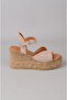 Seç 4036 Genuine Leather Padded Heel Sandals (Heel Height: 9 Cm, Platform: 3 cm) Mink Suede - 2
