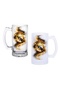 Real Madrid Beer Glass with Handle, Available in Frosted or Transparent 0185