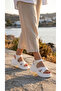 High Platform Wedge Heel Cross Strip Buckle Skin Summer Women's Sandals Shoes - 5