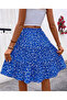 Women's Elastic Waist Layered Flared Skirt Viscose Cotton Fabric Boyy 55 cm - 3