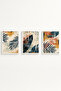 White Wooden Framed 3 Piece Set Painting Huhu468 - Triple Painting Set White Frame