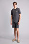 H4574Axar15 Anthracite New Regular Fit Short Sleeve Top and Shorts 2-Piece Set