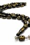 Gold Particulate Prayer Beads Black Oval Grain |   Shiny Special Design Gift Men's Rosary - 4