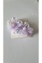 Set of 2 Pastel Yellow Tulle Flower Children's Hair Clips - Girls' Clip-On Hair Clips with Pearls and Colorful Pom-Poms