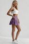 Women's High Waist Pocketed Purple Leggings Skirt Sports Shorts Skirt Sea Beach Shorts - 3