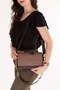 Women's Double Compartment Hand and Shoulder Bag Ald.1153 Brown Wicker - 2