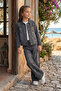 Bow Embroidered Stoned Girls' 3-Piece Denim Set - 26Y 1467