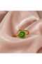 Yem Green Natural Stone Adjustable Gold Color Ring