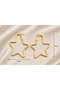 Gold Big Star Earrings Pair 5 cm - 2