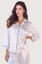 Women's Satin Piping & Long Sleeve Pajama Set - Stylish Home Wear with Special Box - 4